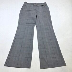 Express Design Studio Editor Pant Women 0 Gray Plaid Wide Leg Professional Dress